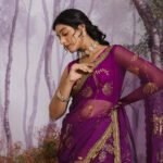 Silhouette Rich Purple Chiffon Saree